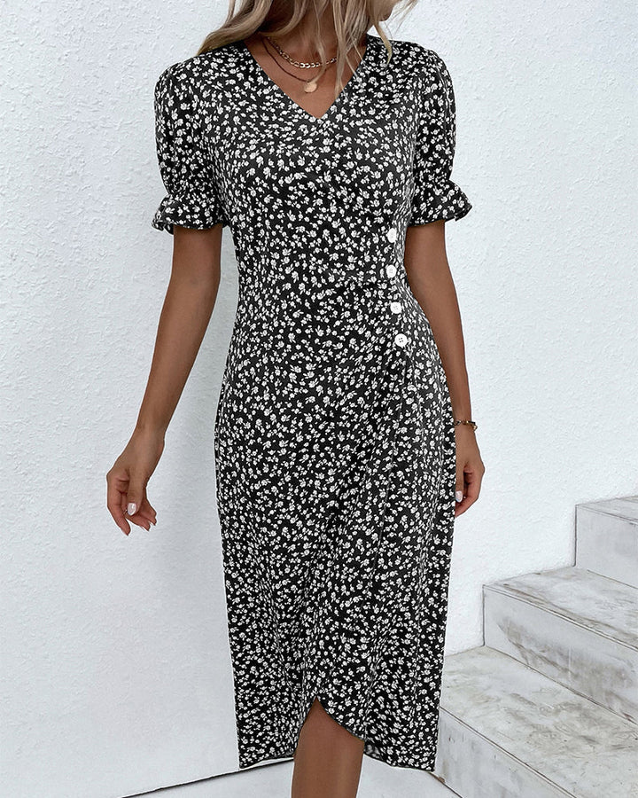 Charlene | Fresh Bloom V-Neck Dress