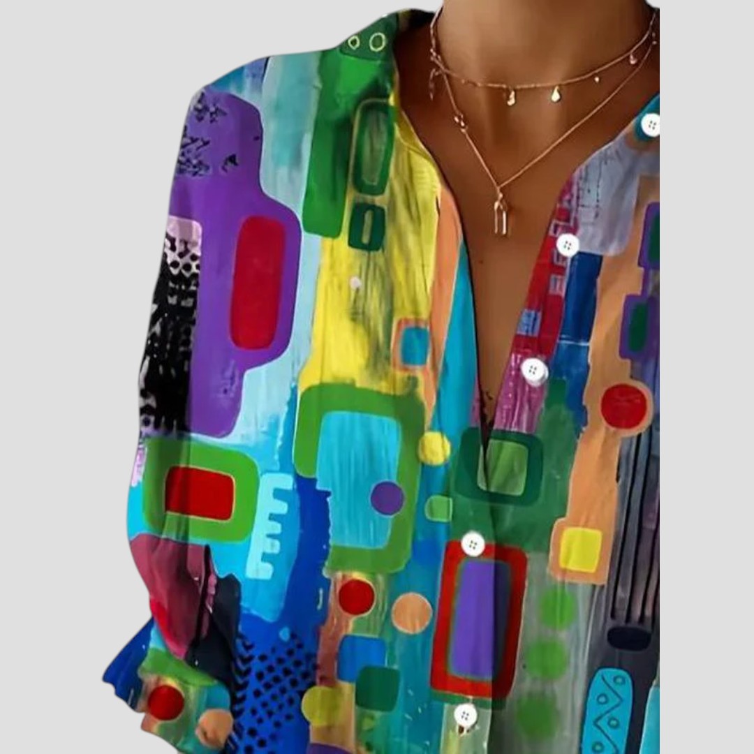 Vivica | Blouse with Geometric Pattern