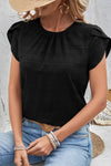 Aria | Women's Top with Round Neck and Tulip-Sleeves