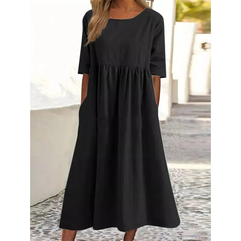 Jordan | Women’s Maxi Dress with Pockets and Half-Sleeves