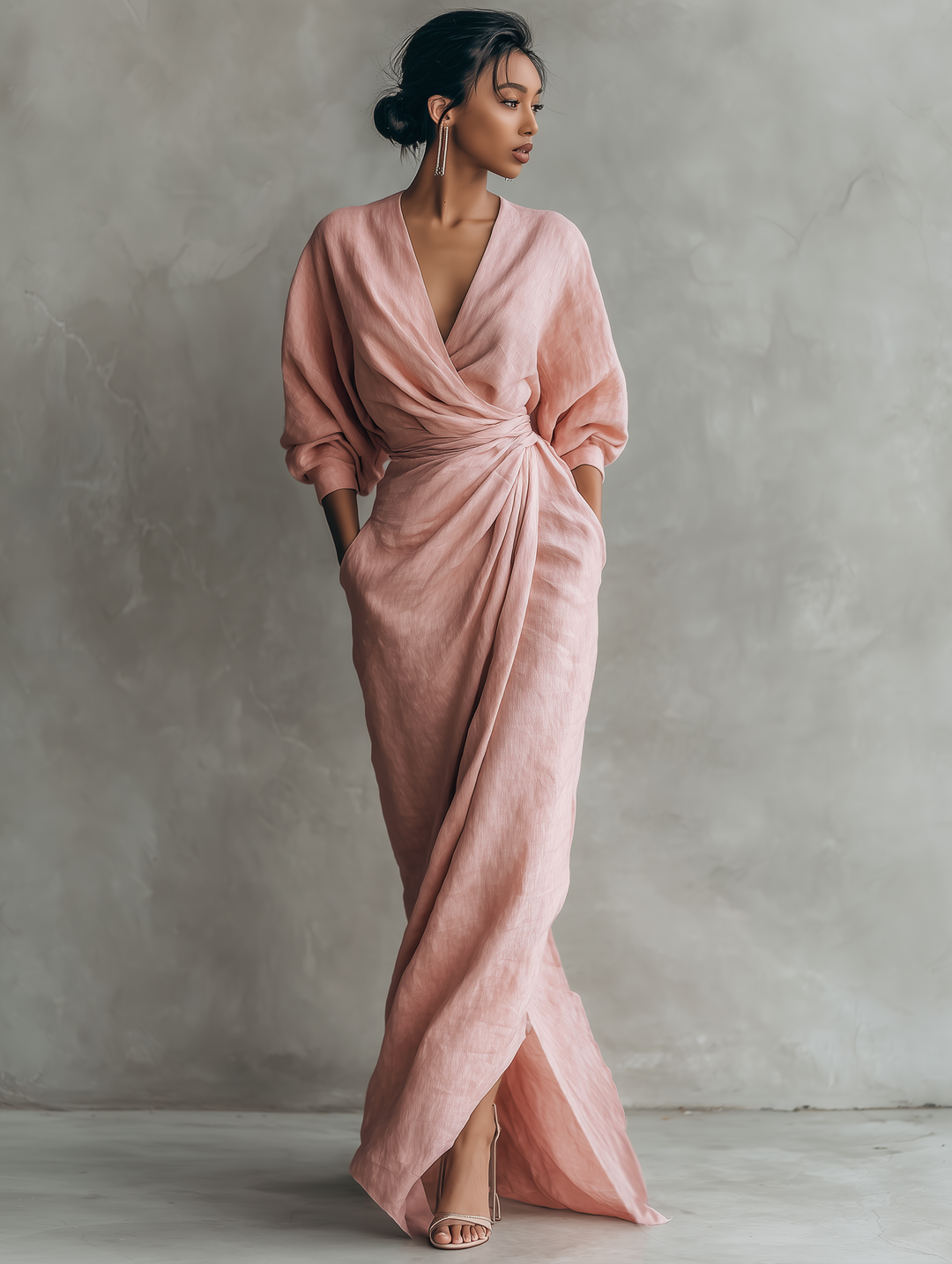 Katherine | Minimalist V Neck Sleeveless Casual Maxi Dress