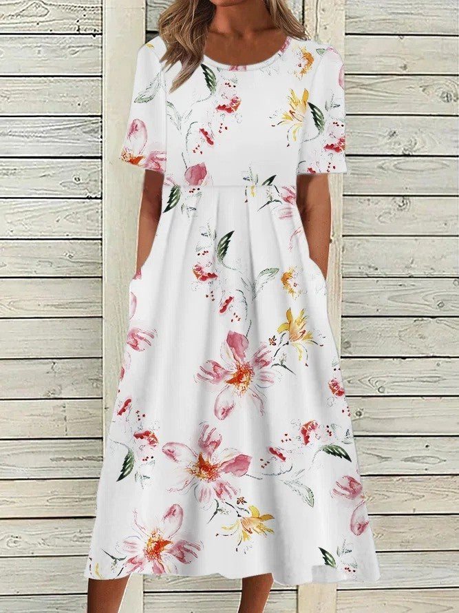 Jean | Floral Printed Midi Dress