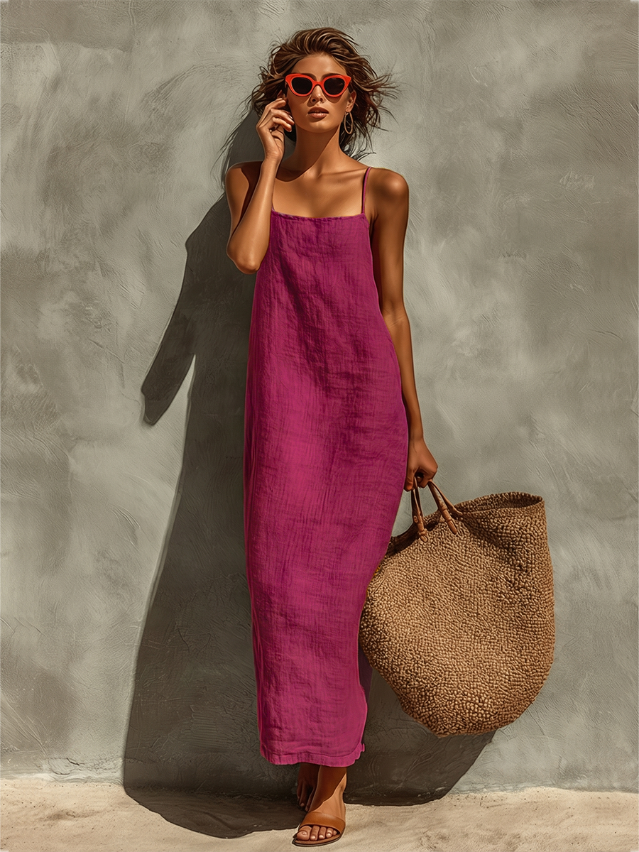 Rebecca | Spaghetti Strap Square Neck Boho Resort Dress