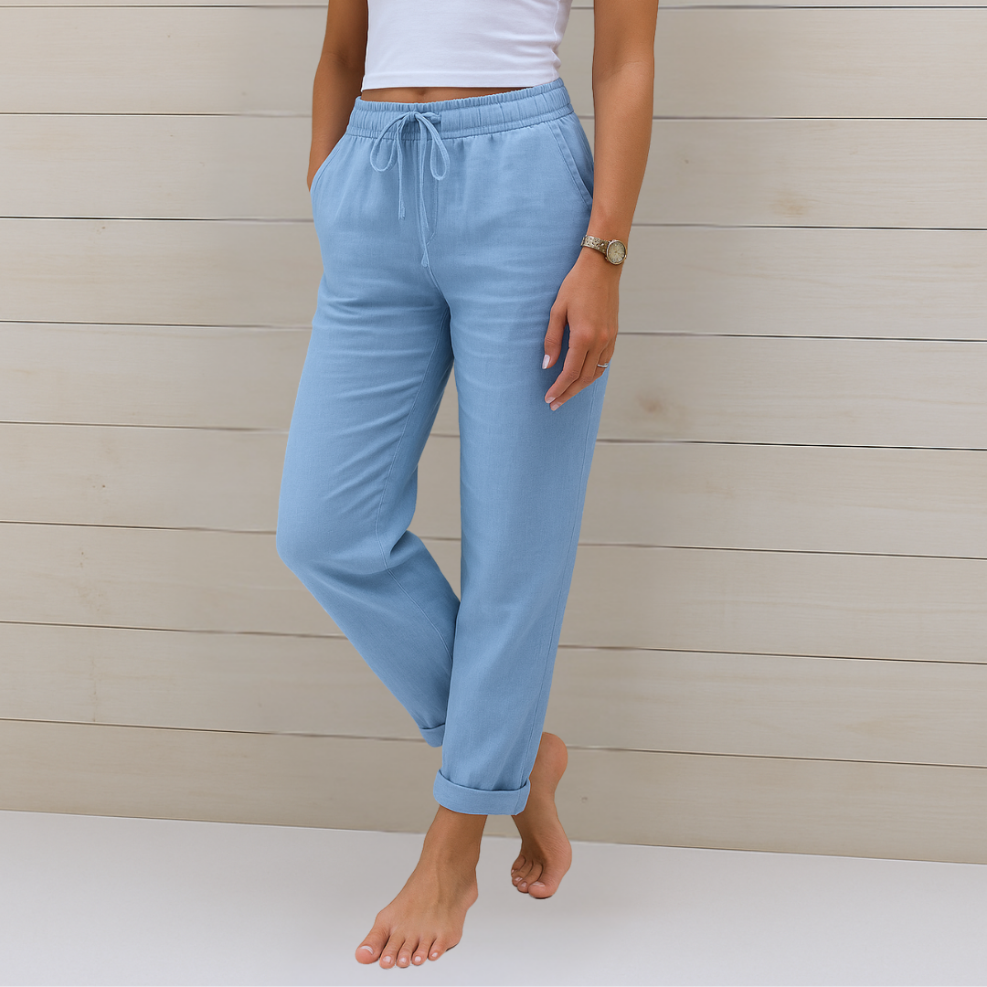 Veda | Breathable Trousers with Elastic Waist and Relaxed Fit