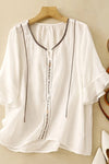 Adeline | Ruffle Sleeve Blouse with Pattern Design