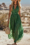 Sabrina | Bohemian Leopard Print Sleeveless Halter Neck Chiffon Midi Dress