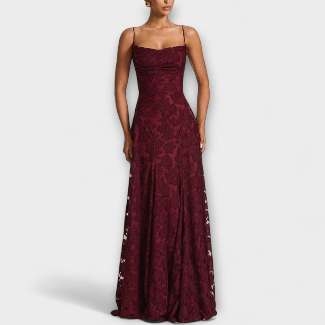 Arabella | Elegant Floral Lace Maxi Dress for Special Events