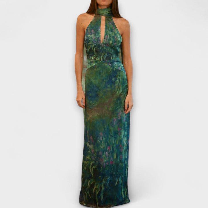 Iris| Elegant Floral Maxi Dress for Summer Occasions
