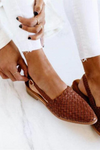 Yvette | Women's Woven Ballerinas with Vegan Leather and Classic Design