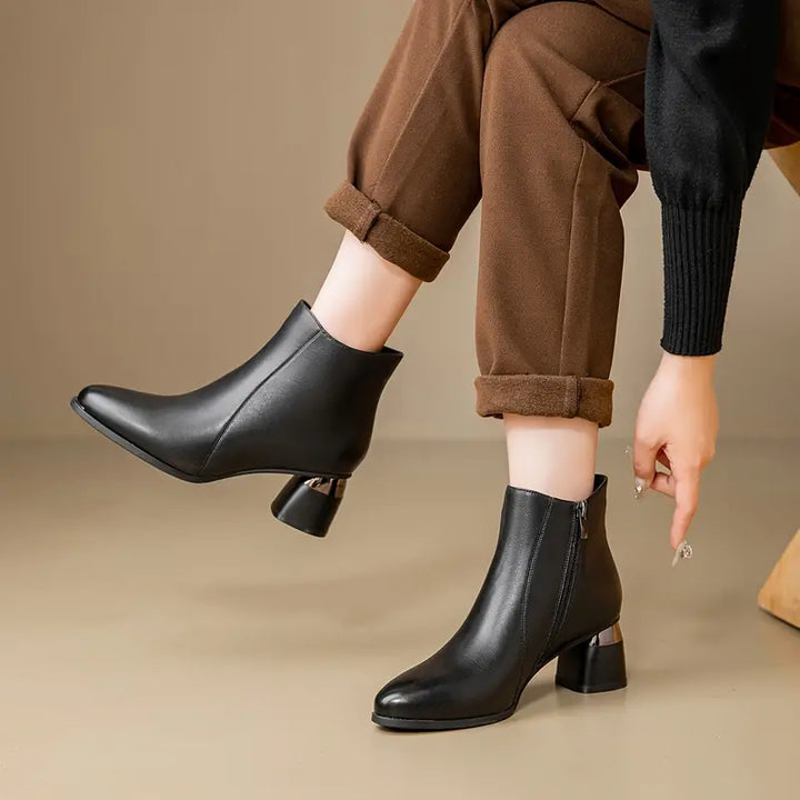 Nyla | Elegant Side-Zip Ankle Boots for Women
