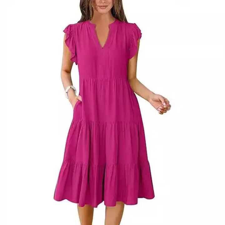 Blake | Women’s Dress with V-Neck and Tiered Skirt