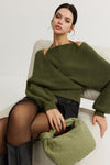 2 in 1 Bat Sleeve Halter Knit Top