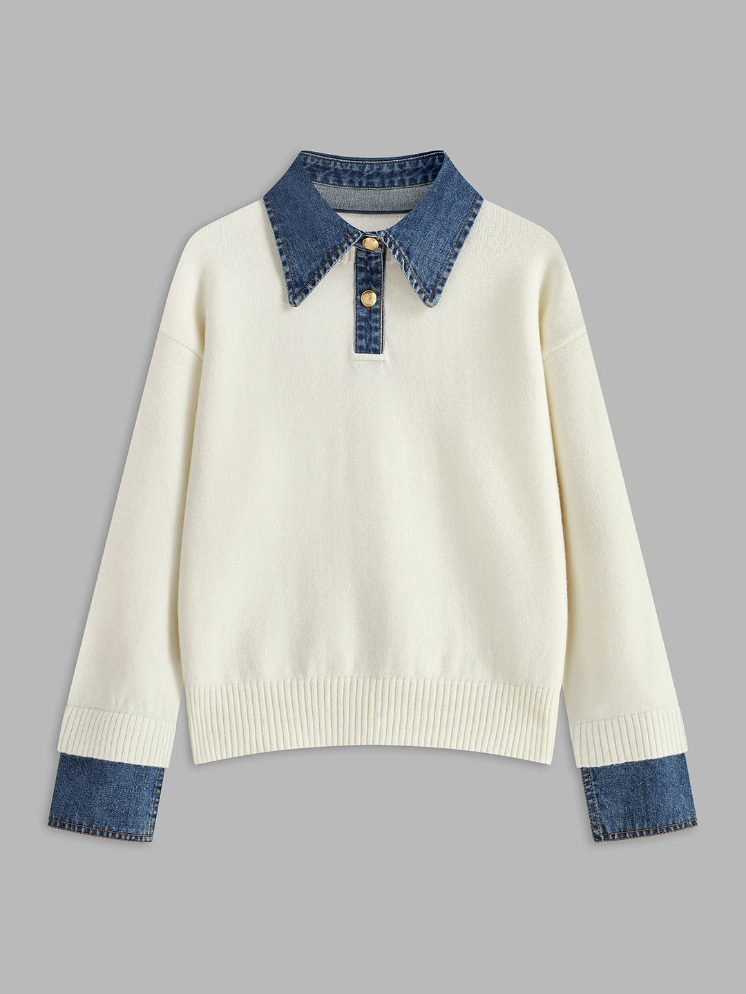 2 in 1 Panel Lapel Sweater