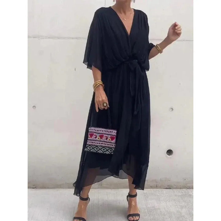 Penelope | Women’s Wrap Dress with V-Neck and Tie Waist