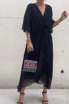 Penelope | Women’s Wrap Dress with V-Neck and Tie Waist