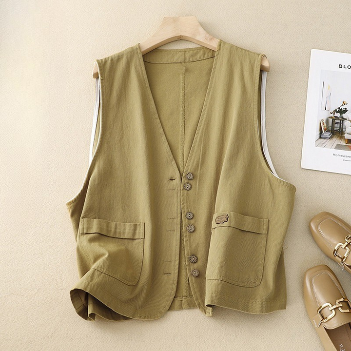 Clara | Button Vest with Relaxed Fit