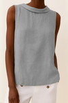 Maria | Sleeveless Roll Collar Top