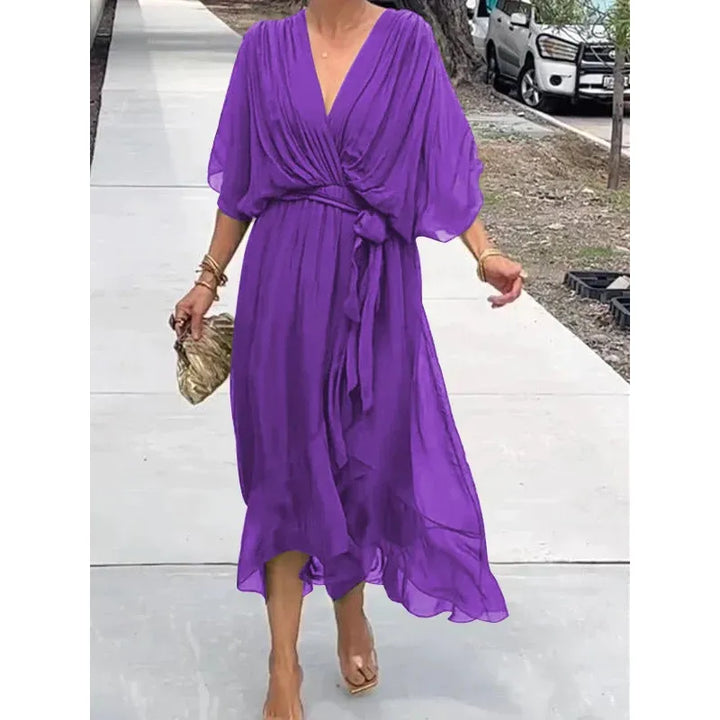 Penelope | Women’s Wrap Dress with V-Neck and Tie Waist