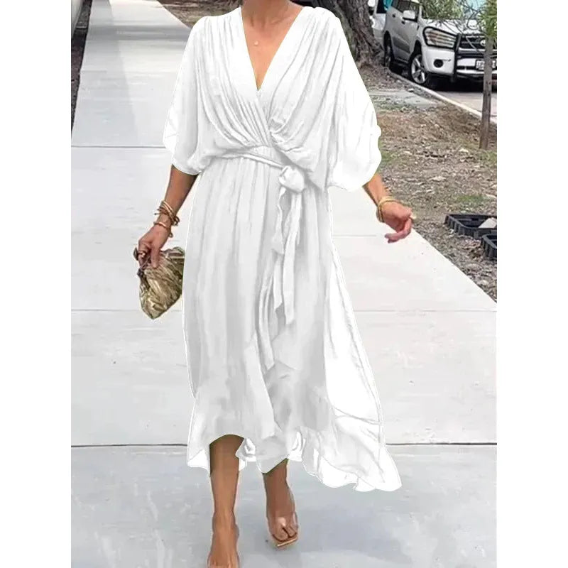 Penelope | Women’s Wrap Dress with V-Neck and Tie Waist