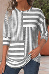 Avery | Striped Blouse with Short Sleeves