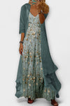 Margot | Floral Maxi Dress with Longline Cardigan and Matching Belt
