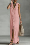Lottie | Women's Maxi Dress with Hood and Buttons