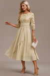 Jennings | Women's Floral 3/4 Sleeve Round Neck Dress with Relaxed Fit and Versatile Style