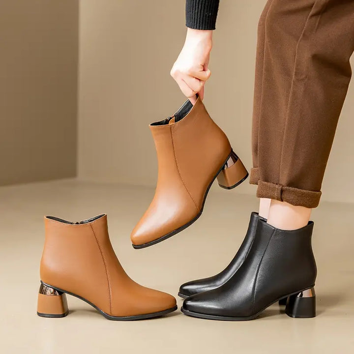 Nyla | Elegant Side-Zip Ankle Boots for Women