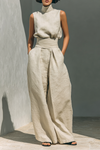 Jill | Sleeveless Blouse And Wide Leg Pants Set