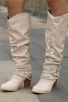 Pam | Women's Knee-High Boots - Slouchy Design - Block Heel