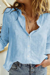 Avery | Women's blouse with button fastening and rolled-up sleeves