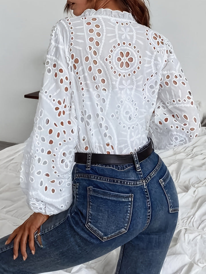 Juliette | Floral Long-Sleeve Blouse with Button Closure