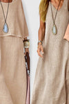Lea | Women's Two-Piece Set Maxi Dress & Short Sleeve Top