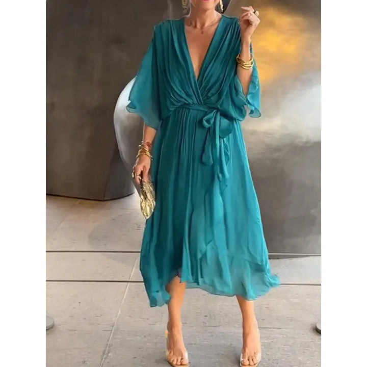 Penelope | Women’s Wrap Dress with V-Neck and Tie Waist