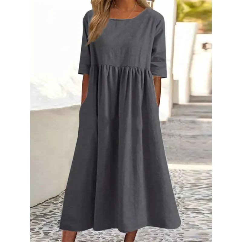 Jordan | Women’s Maxi Dress with Pockets and Half-Sleeves