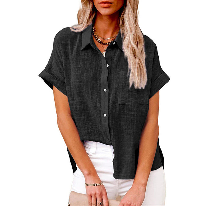 Noelle | Lightweight Shirt with Front Pocket and Short Sleeves
