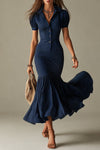 Audrey | Women's Chic Striped Slim-Fit Mermaid Maxi Dress