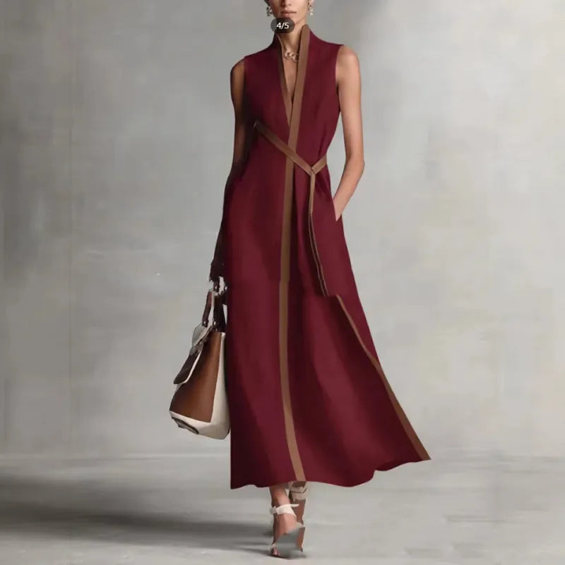 Emmeline | Women’s Maxi Dress with Belt and Pockets