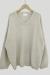 Valentina | Women's Sweater with V-Neck and Ribbed Trim