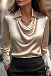 Shannon | Elegant Shiny Blouse with V-Neck