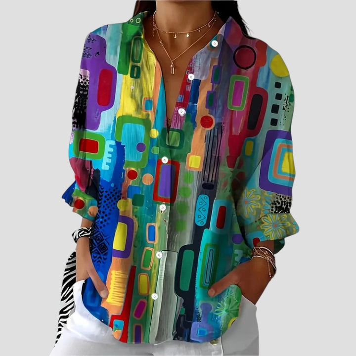 Vivica | Blouse with Geometric Pattern