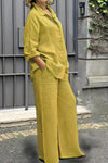 Presley | Women’s Two-Piece Set with Button-Up Shirt and Wide-Leg Trousers