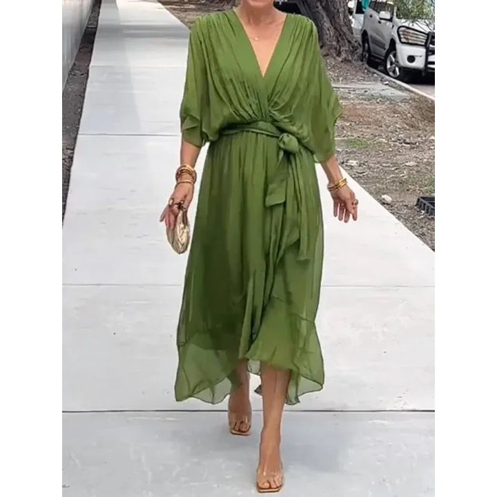 Penelope | Women’s Wrap Dress with V-Neck and Tie Waist