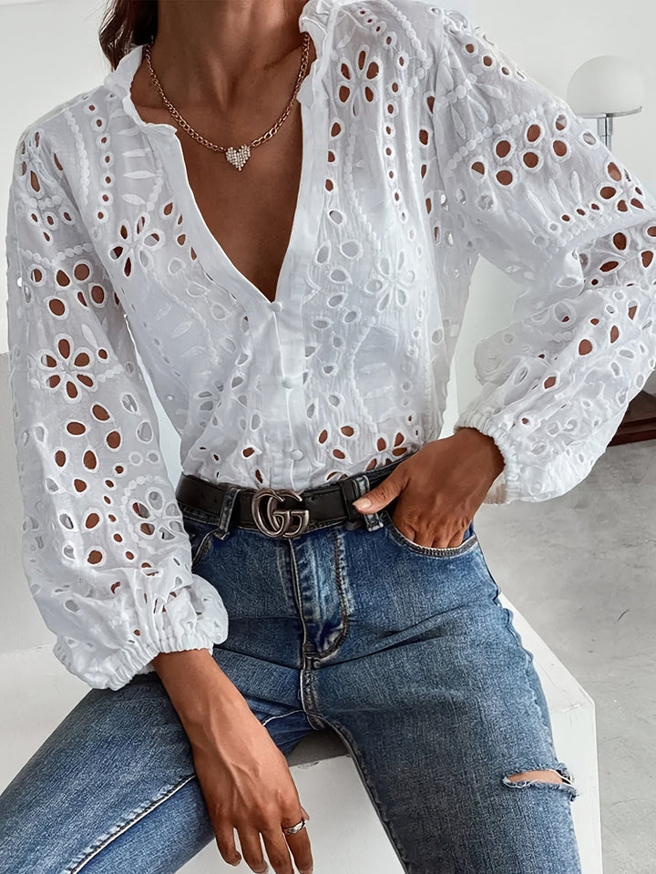 Juliette | Floral Long-Sleeve Blouse with Button Closure
