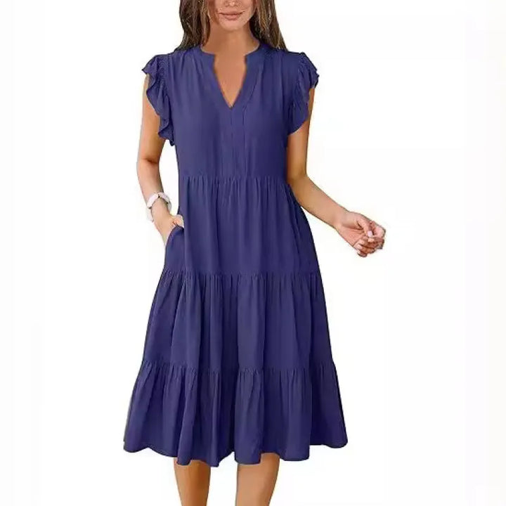 Blake | Women’s Dress with V-Neck and Tiered Skirt