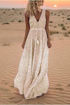 Waverly | Women's Polka Dot Boho Flowy Draped Maxi Dress