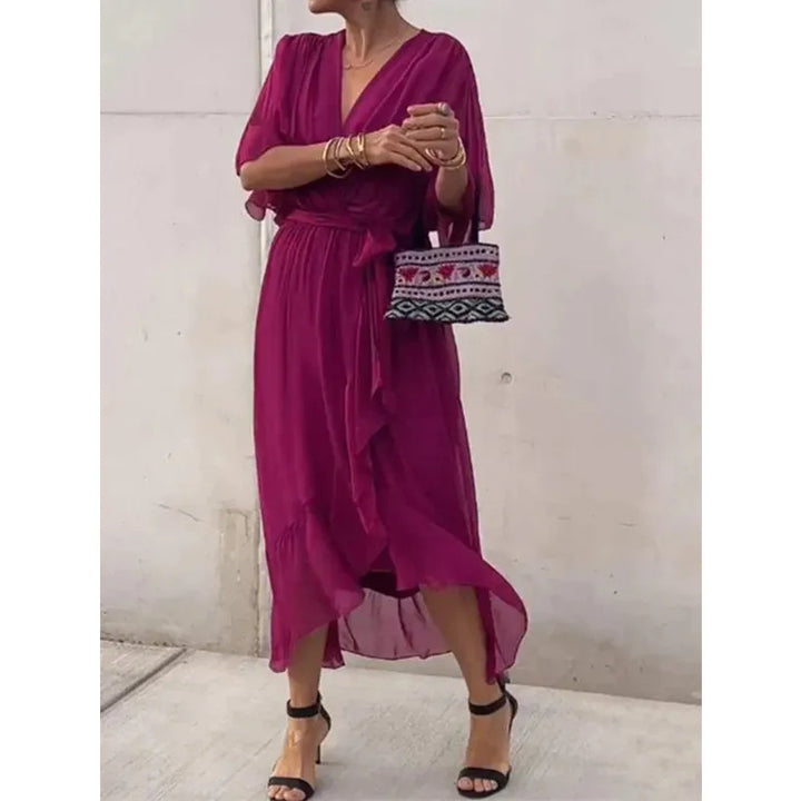 Penelope | Women’s Wrap Dress with V-Neck and Tie Waist
