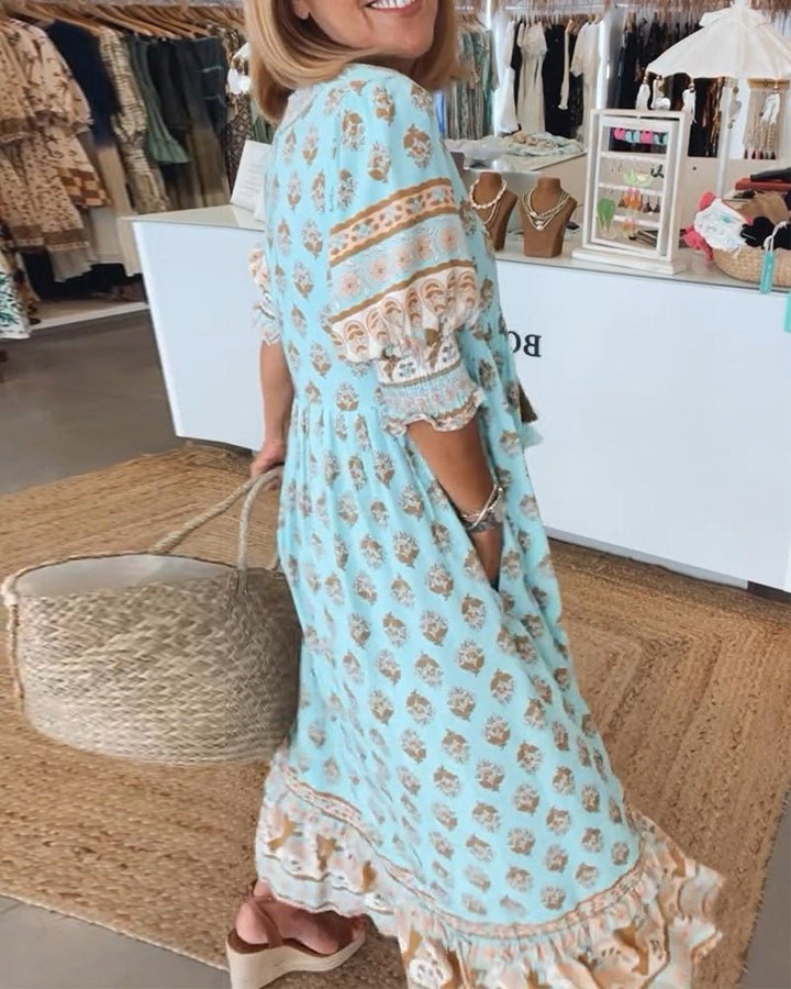 Audrey | Boho Midi Tassel Dress