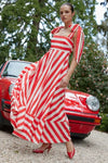 Scarlett | Women’s Maxi Dress with Stripes and Ties