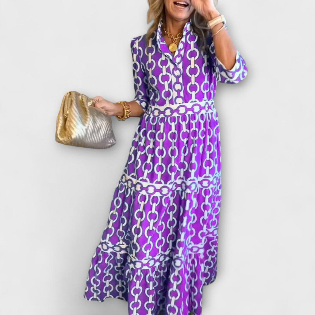 Wendy | Midi Dress with Chain Pattern